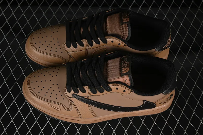 All categories Air Jordan Jordan series basketball shoes Air Jordan 1 Low high-end customized low-top sneakers Air Jordan 1 Low AJ1 Joe 1 North Face joint black brown high-end customized low-top retro basketball shoes XZ5749-011